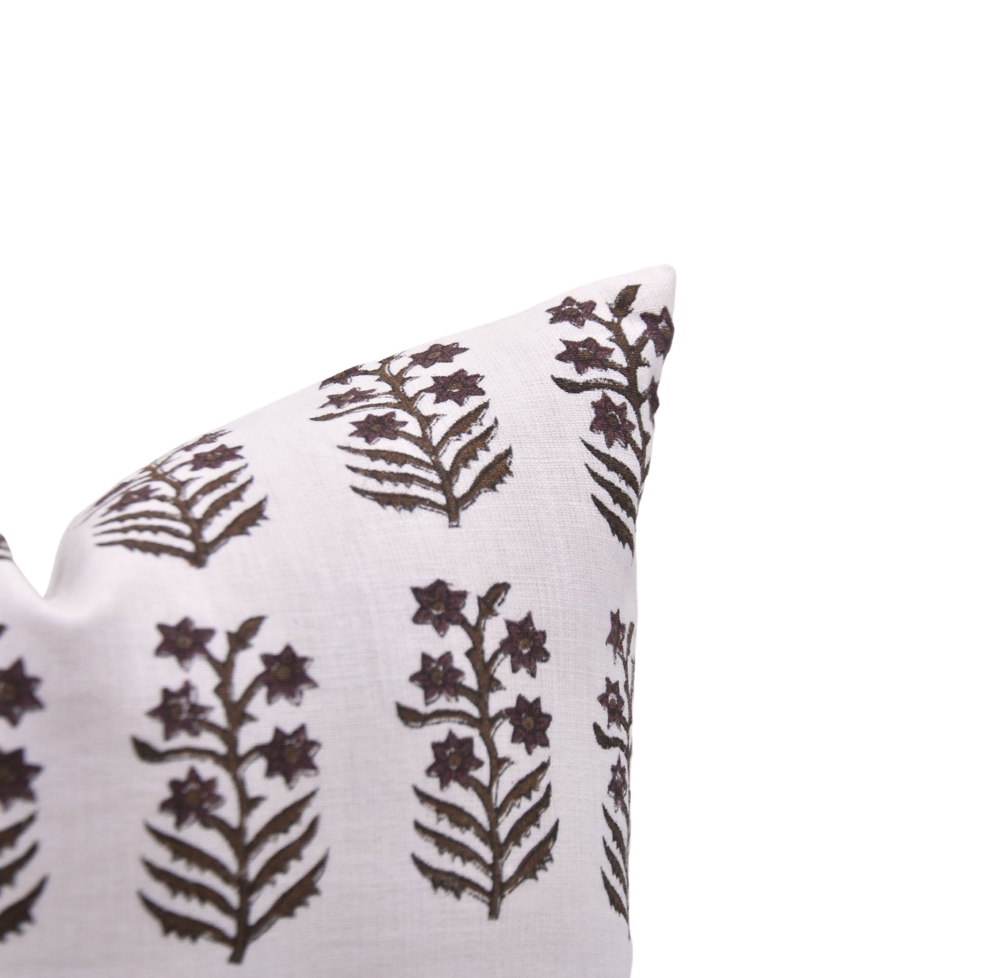 Hand Block Print Pure White Linen Throw Pillow Cover – INDERDHANUSH - Fabdivine