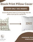 Hand Block Printed Thick Cotton Designer Pillow Cover - Triangle