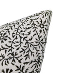 Throw Pillow Cover –Designer Collection of Hand Block Print Off White Linen- JUNGLEE - Fabdivine