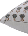 Block print Pillow cover for sofa, couch or bed- off white linen- KOHINOOR - Fabdivine