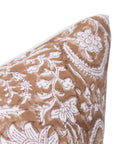 Designer Hand Block Print Throw Pillow Cover in Thick Cotton White - KUNDANVAN - Fabdivine