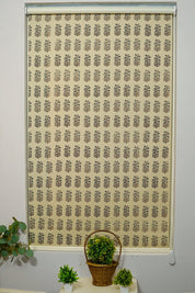 Linen Polymer Blackout Roller Shade- Inderdhanush - Fabdivine