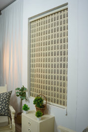 Linen Polymer Blackout Roller Shade- Inderdhanush - Fabdivine