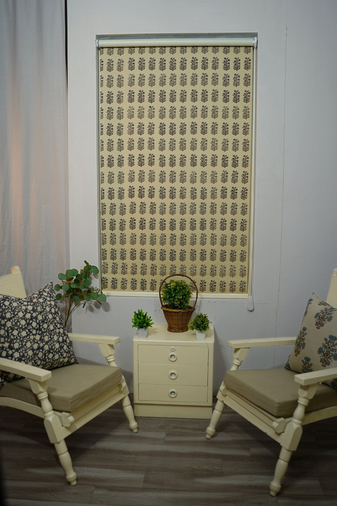 Linen Polymer Blackout Roller Shade- Inderdhanush - Fabdivine