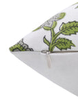 Block print pillow cover for sofa, couch, or bed - Thick cotton in white - MADHUBALA - Fabdivine