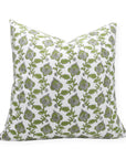 Block print pillow cover for sofa, couch, or bed - Thick cotton in white - MADHUBALA - Fabdivine