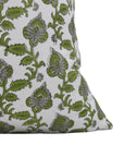 Block print pillow cover for sofa, couch, or bed - Thick cotton in white - MADHUBALA - Fabdivine