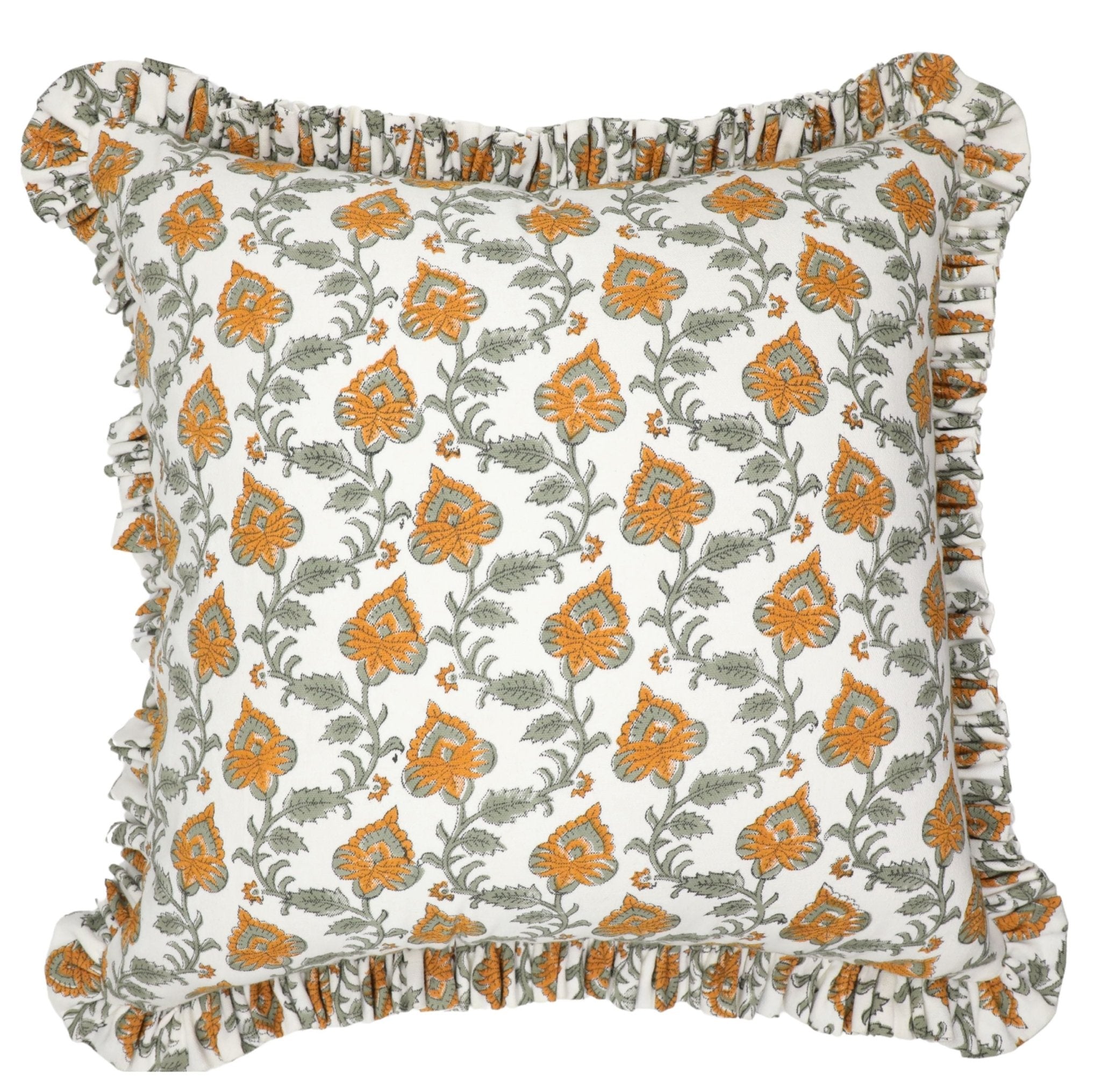 Madhubala - Ruffle Pillow Cover - FABDIVINE LLC