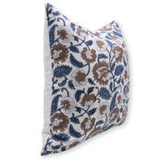 Thick Cotton White Block Print Throw Pillow Cover - MANDAKNI - Fabdivine