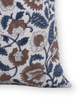 Thick Cotton White Block Print Throw Pillow Cover - MANDAKNI - Fabdivine