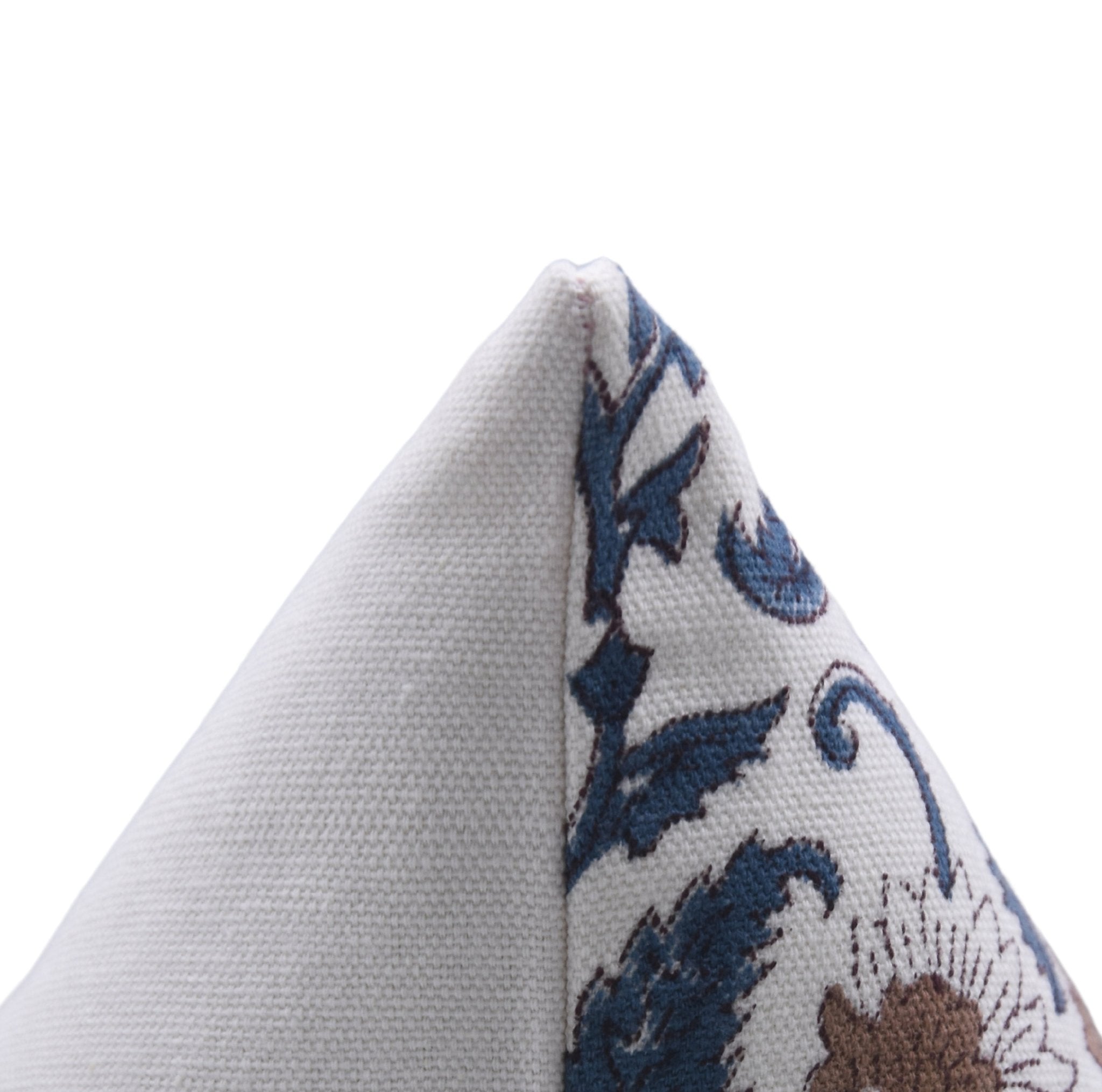 Thick Cotton White Block Print Throw Pillow Cover - MANDAKNI - Fabdivine