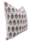 Block print Pillow cover for sofa, couch or bed- pure white linen- MOR MUKUT - Fabdivine