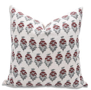 Block print Pillow cover for sofa, couch or bed- pure white linen- MOR MUKUT - Fabdivine