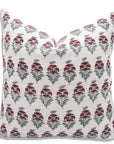 Block print Pillow cover for sofa, couch or bed- pure white linen- MOR MUKUT - Fabdivine