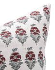 Block print Pillow cover for sofa, couch or bed- pure white linen- MOR MUKUT - Fabdivine