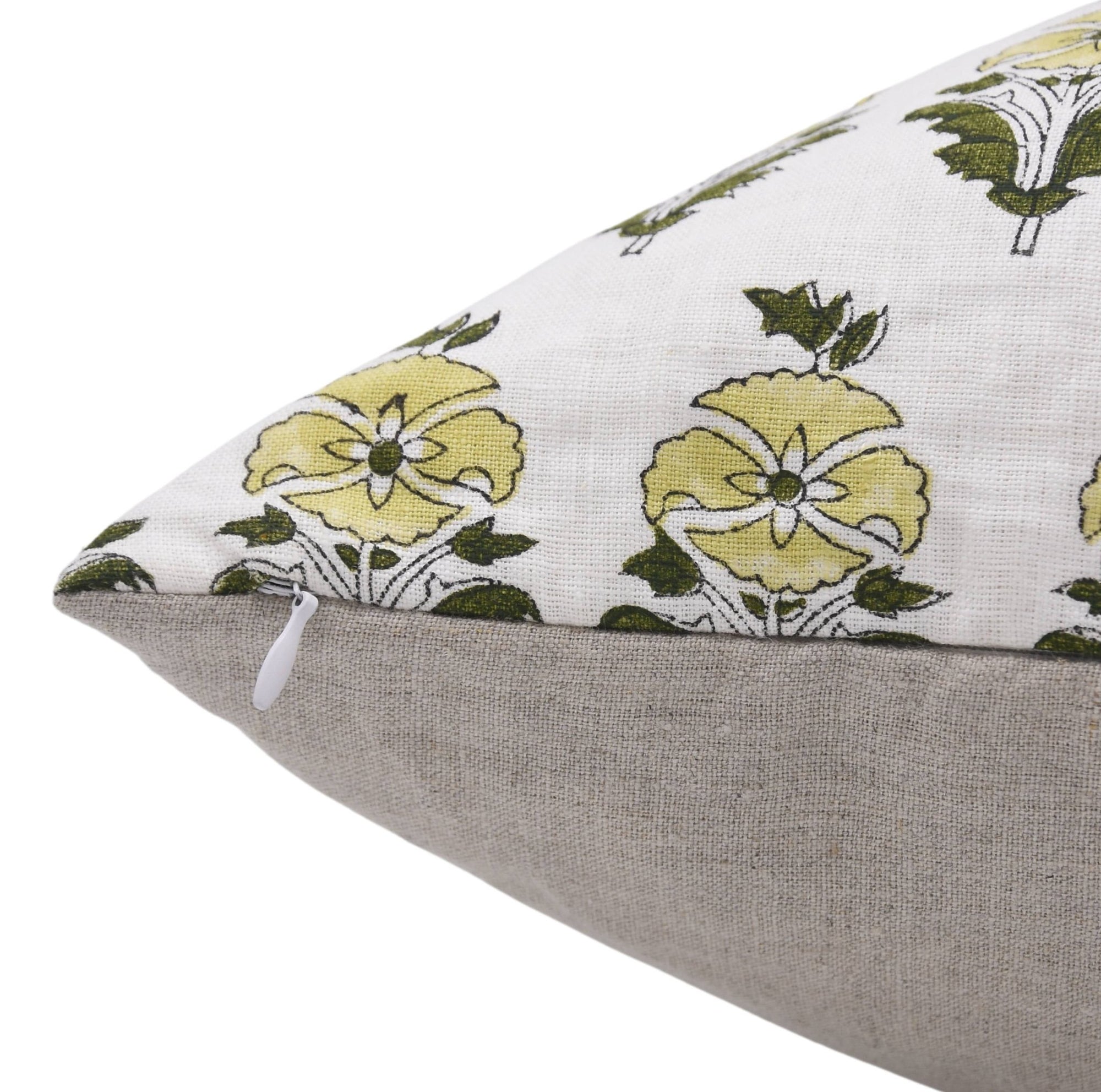 Block print Pillow cover for sofa, couch or bed- pure linen- MOR MUKUT - Fabdivine