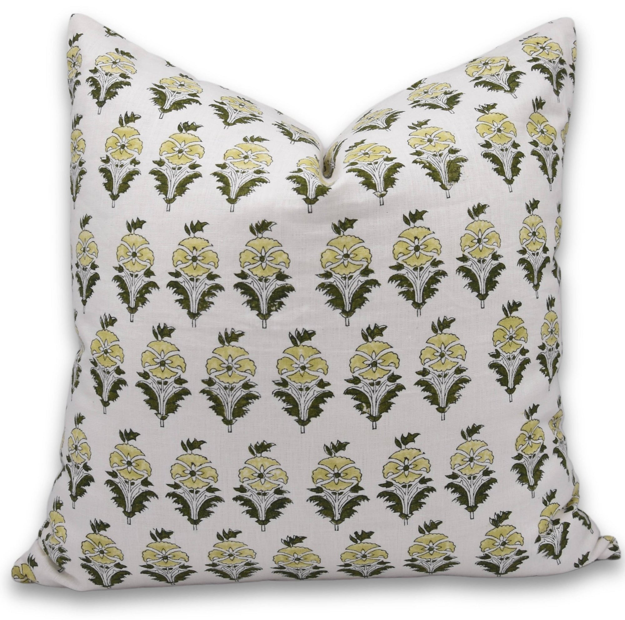 Block print Pillow cover for sofa, couch or bed- pure linen- MOR MUKUT - Fabdivine