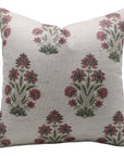 Block print Linen Blend throw pillow cover- MOR PANKH - Fabdivine