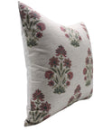 Block print Linen Blend throw pillow cover- MOR PANKH - Fabdivine