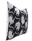 Block print Pillow cover for sofa, couch or bed- Thick Cotton White - MUSHAK - Fabdivine