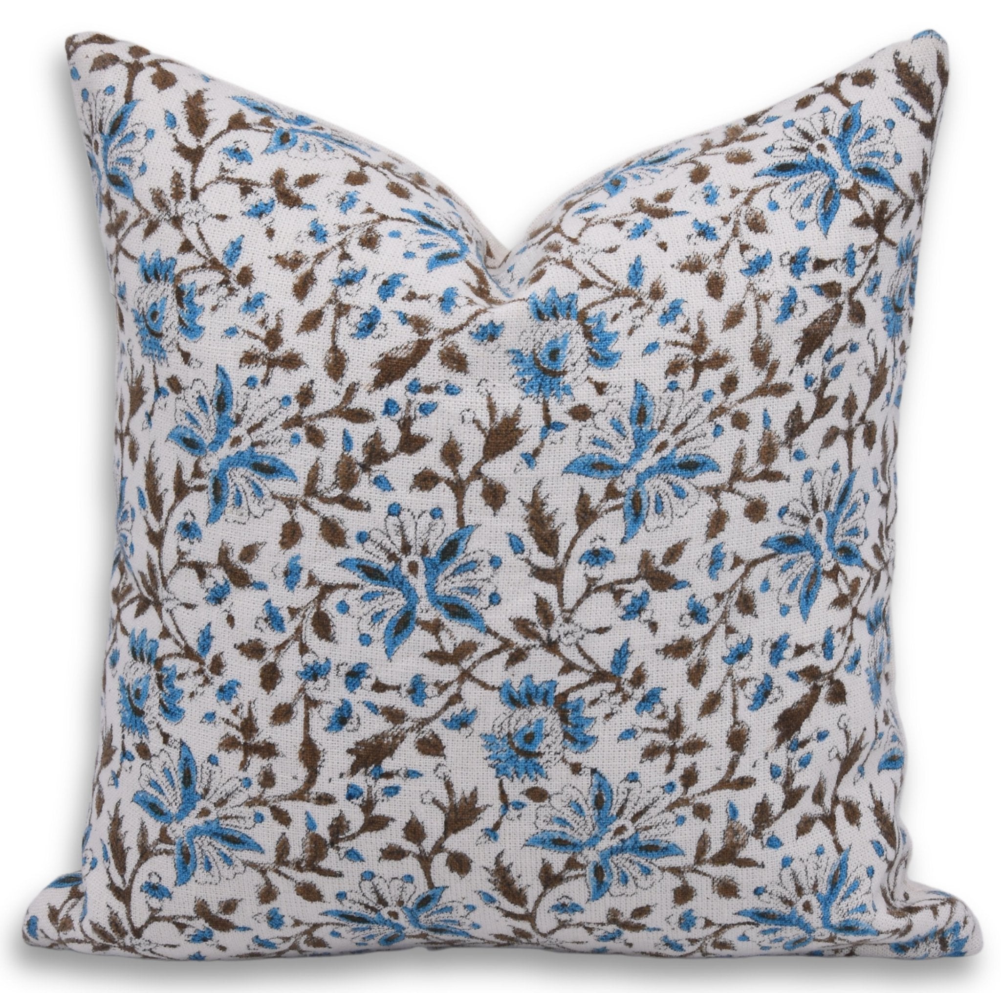 Lumber block print pillow cover- off white linen- NEERA BEL - Fabdivine