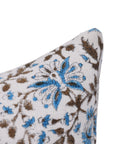 Square/Lumber block print pillow cover- off white linen- NEERA BEL - Fabdivine