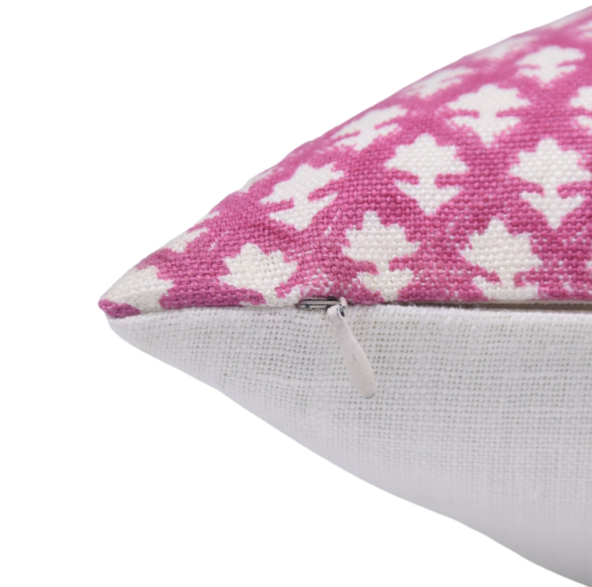 PINKCITY JAAL | Pink-White Pillow Cover - Fabdivine