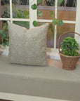 Square/Lumber Block Print Pillow Cover - Pure Linen - 6 Kamal