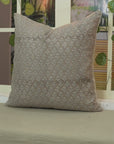 Pure Linen Block Print Designer Boho Pillow/Cushion Cover - Gulmohar