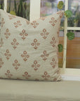 Block Print Pure Linen Throw Pillow Cover - Chameli