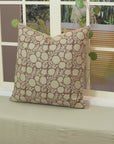 Block Print Pillow Cover For Sofa Couch Or Bed - Pure Linen - Rajat