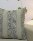 Block Printed Pillow Cover For Sofa Couch Or Bed - Thick Linen - Kaju Katli