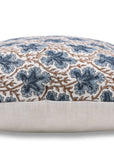 Block print Pillow cover for sofa, couch or bed- off white linen- PUSHP SAMHITA - Fabdivine