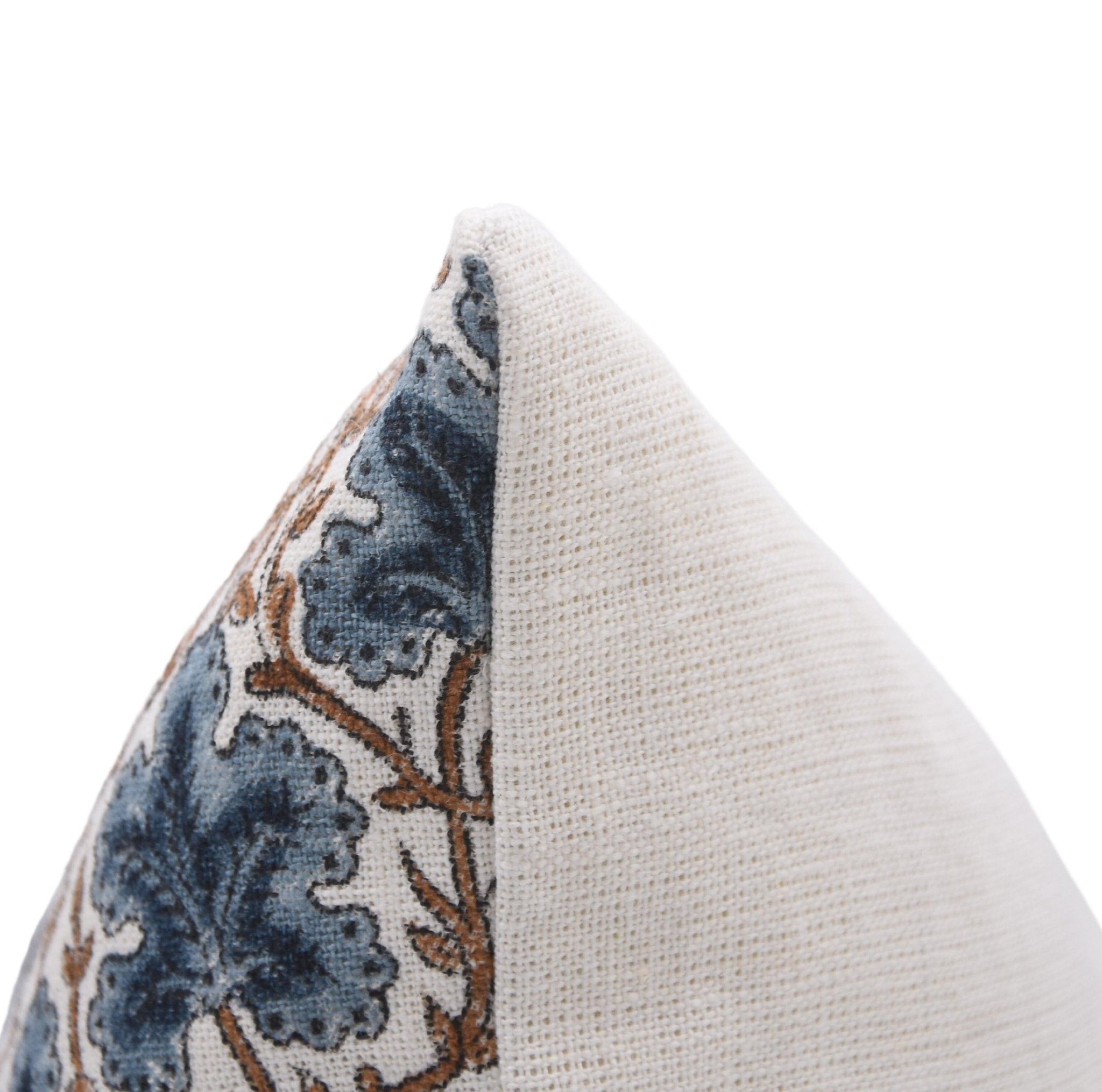 Block print Pillow cover for sofa, couch or bed- off white linen- PUSHP SAMHITA - Fabdivine