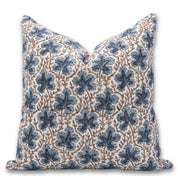 Block print Pillow cover for sofa, couch or bed- off white linen- PUSHP SAMHITA - Fabdivine