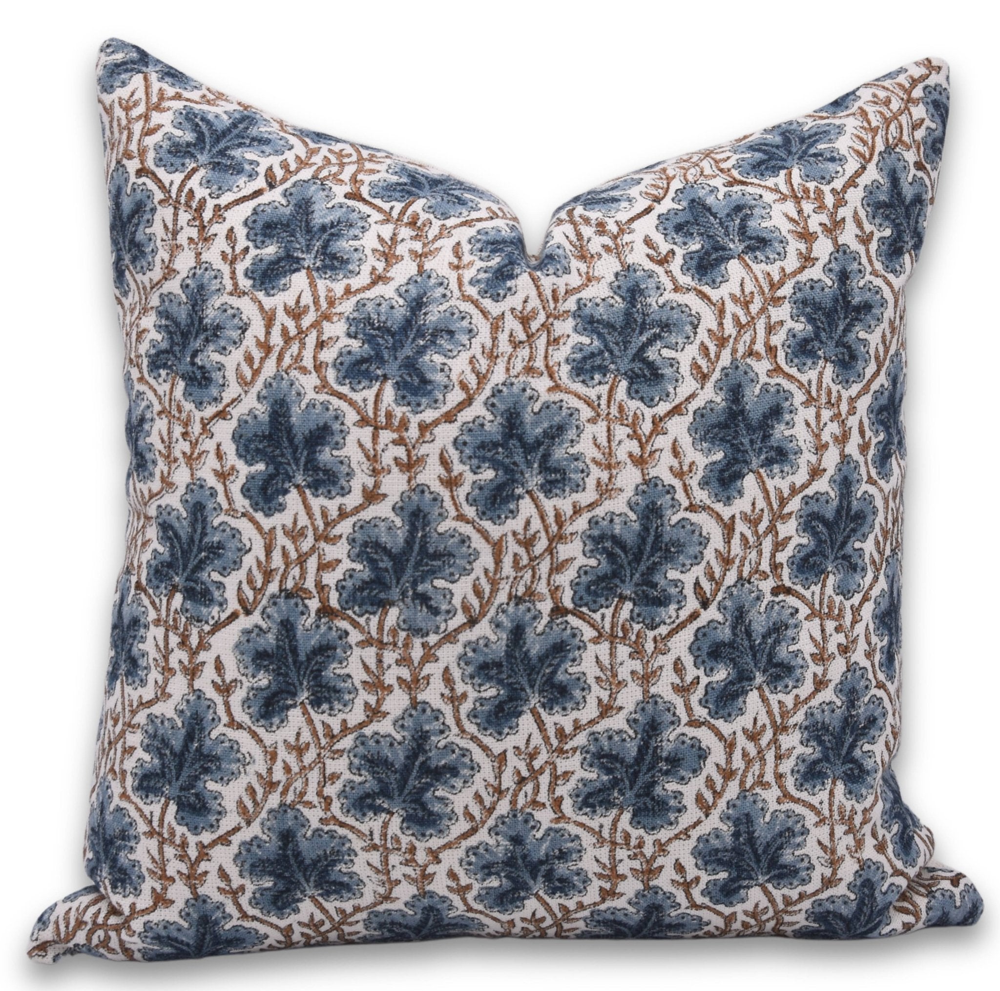 Square/Lumber block print pillow cover- Thick Cotton White- PUSHP SAMHITA - Fabdivine