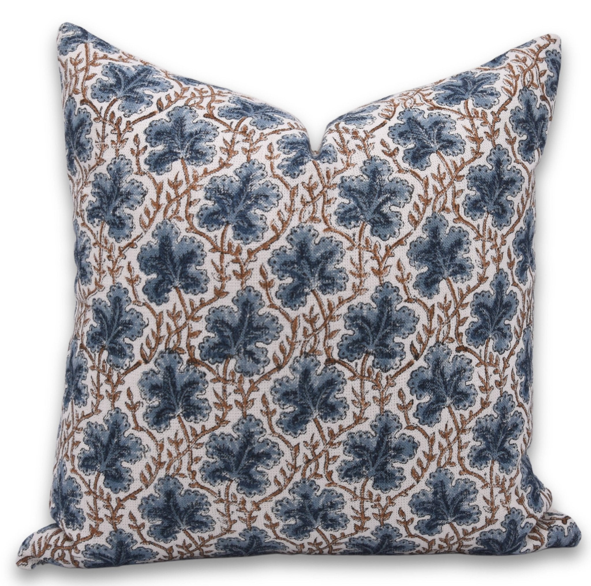 Lumber block print pillow cover- Thick Cotton White- PUSHP SAMHITA - Fabdivine