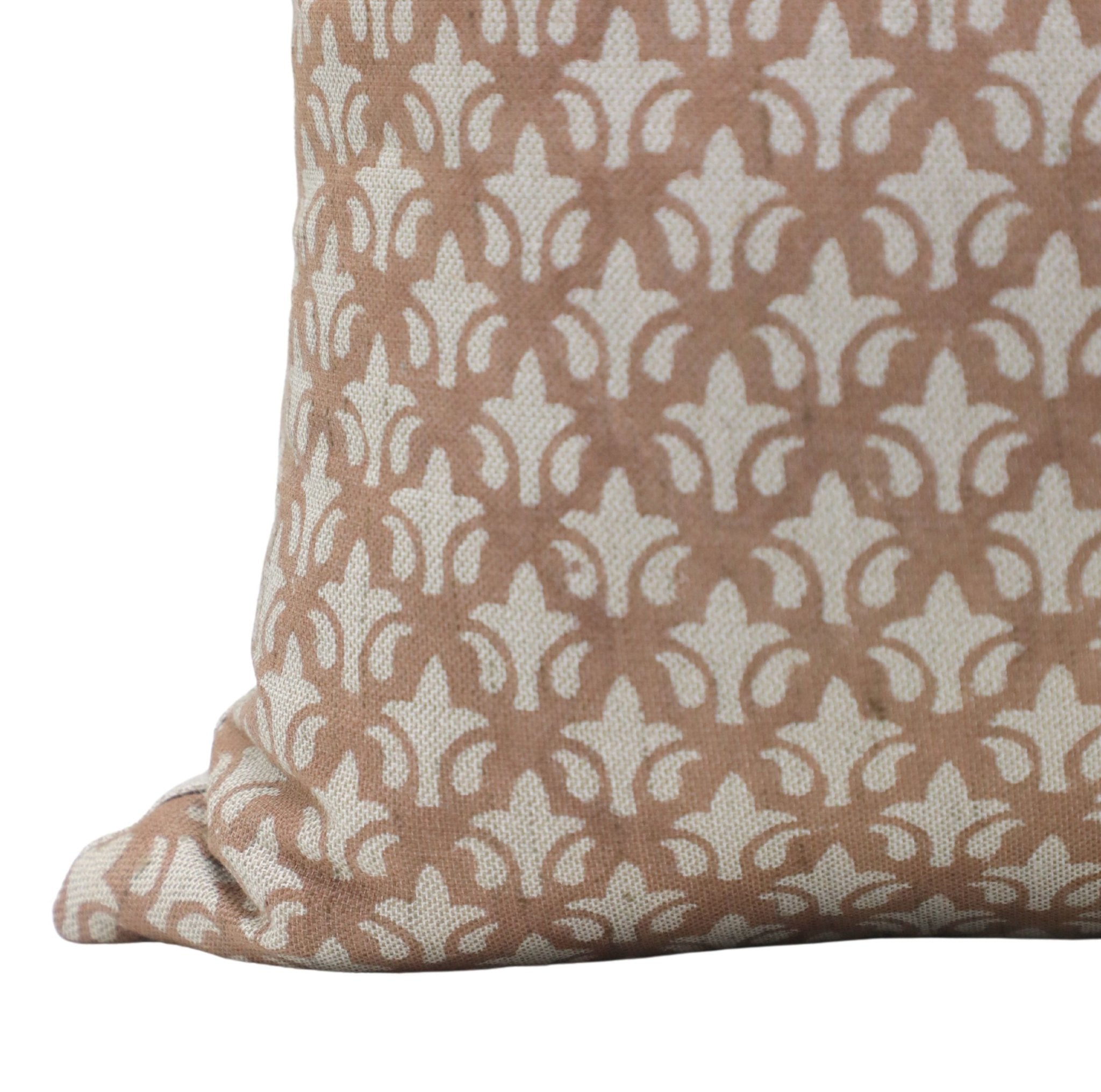 Hand Block Print Linen Blend designer pillow cover- RAJPUTANA - Fabdivine