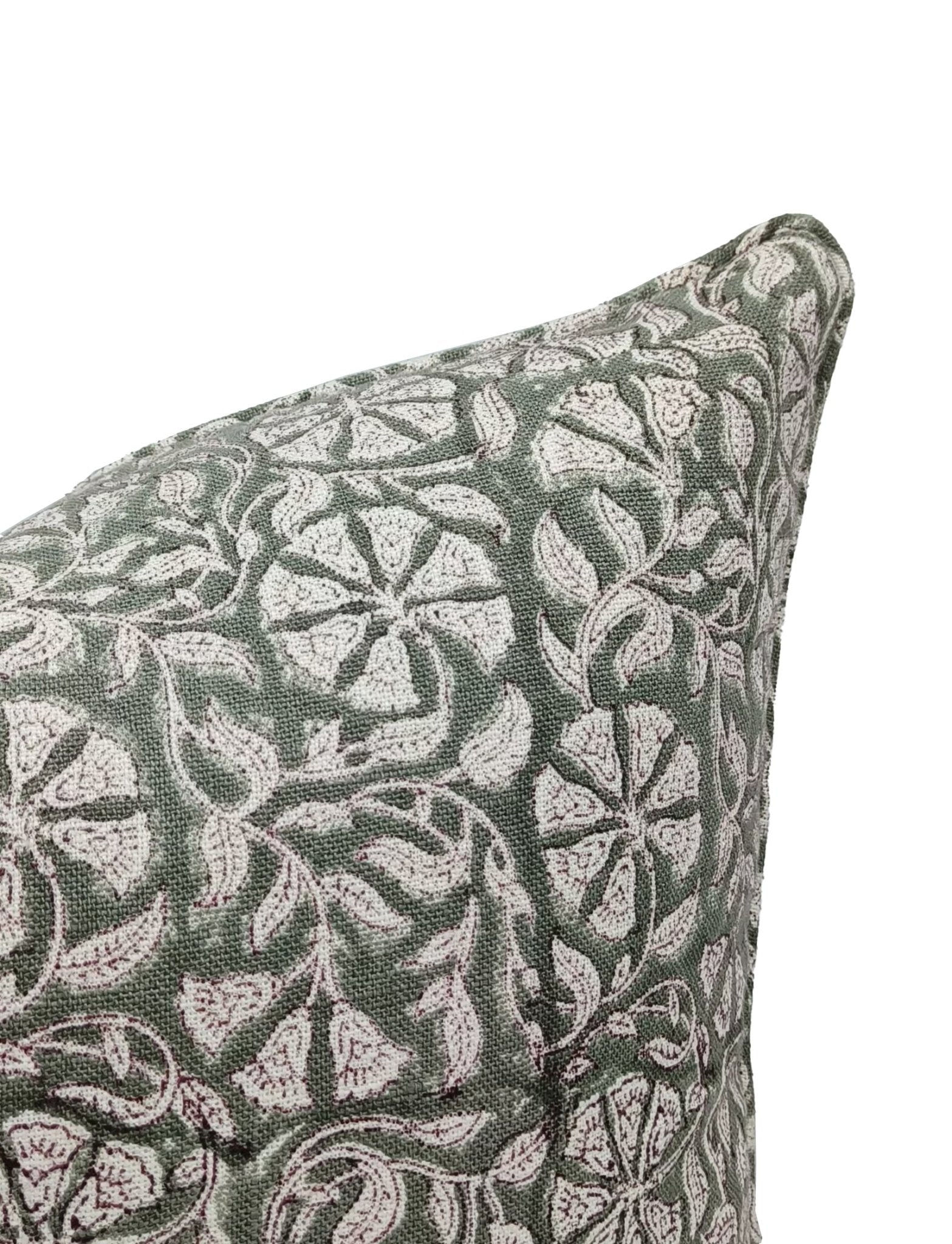 Throw Pillow Cover –Designer Collection of Hand Block Print Thick Linen- RUDRAKSHA - Fabdivine