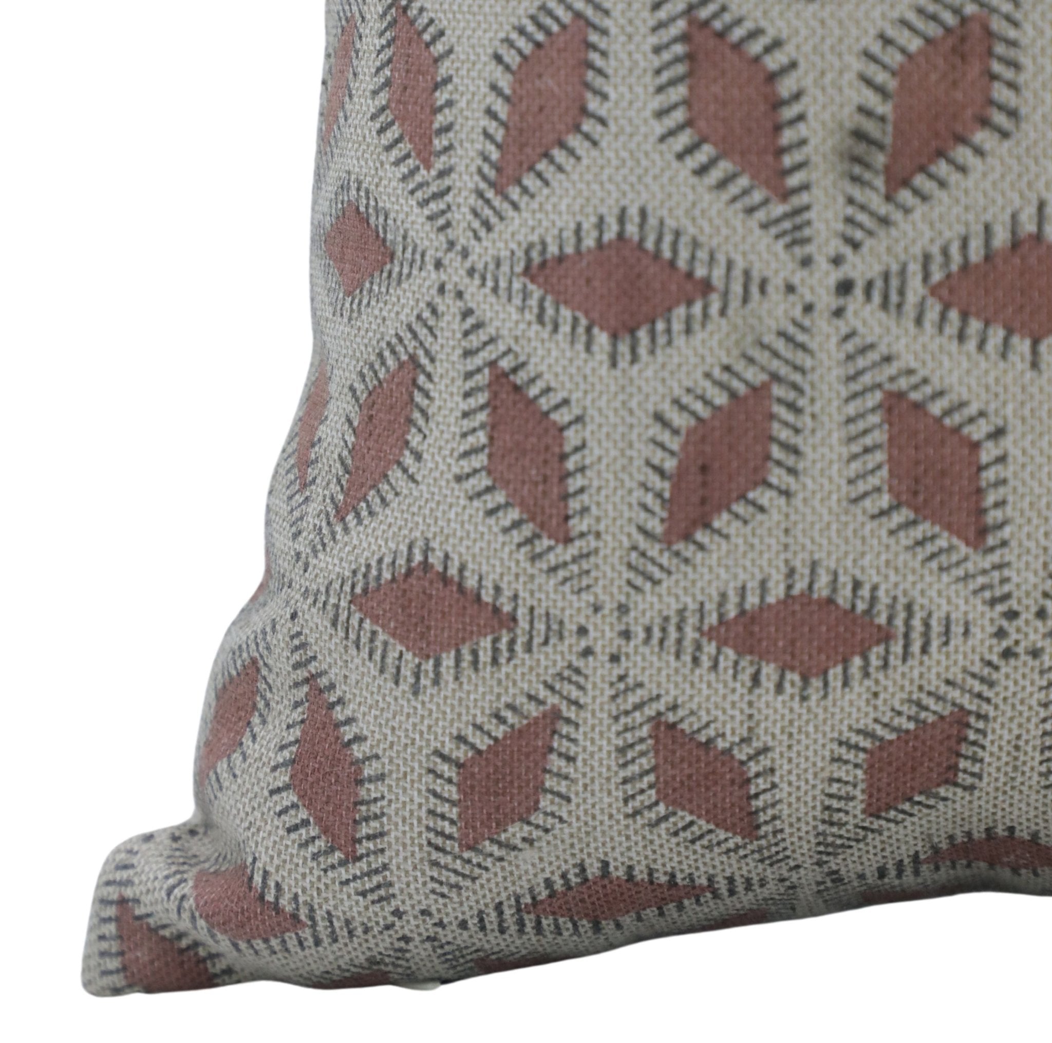 Block print Pillow cover for sofa, couch or bed- Linen Blend- SHATKON - Fabdivine