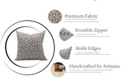 Block print Pillow cover for sofa, couch or bed- Linen Blend- SHATKON - Fabdivine