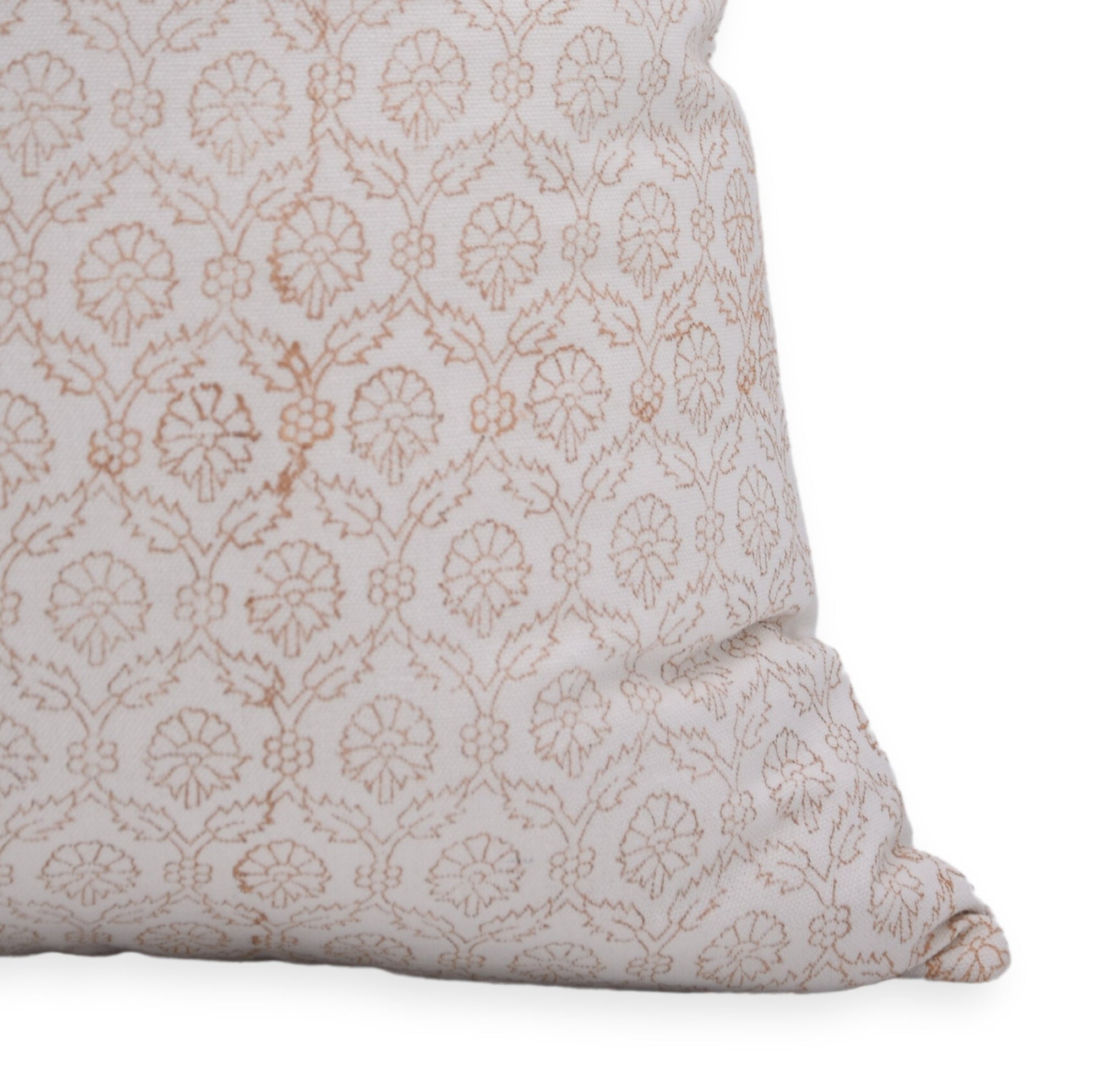 Hand Block Print Thick Cotton White designer pillow cover- SHEHNAAZ - Fabdivine