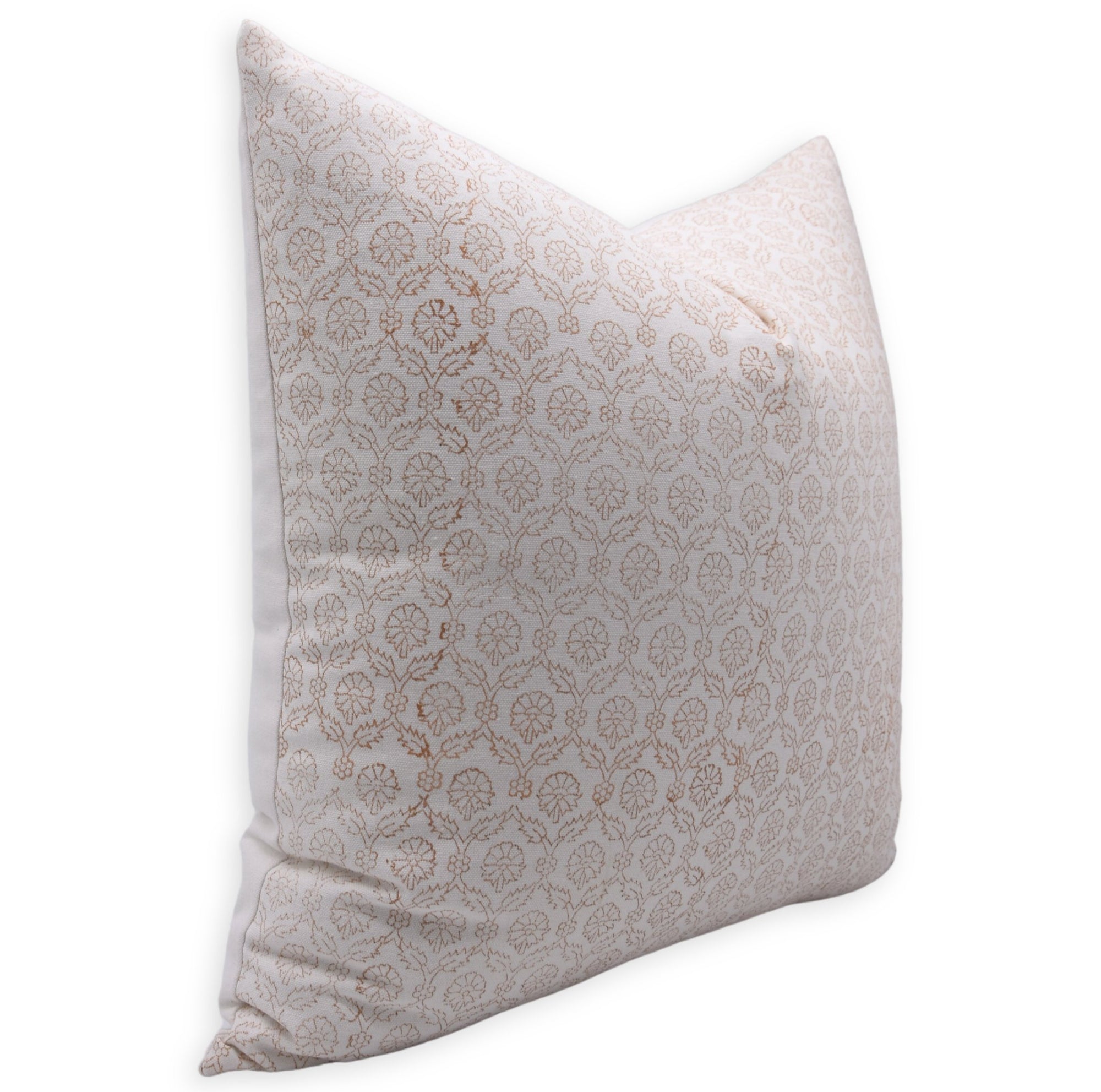 Hand Block Print Thick Cotton White designer pillow cover- SHEHNAAZ - Fabdivine