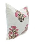 Block print Pillow cover for sofa, couch or bed- Off White Pure Linen - SWADESH - Fabdivine