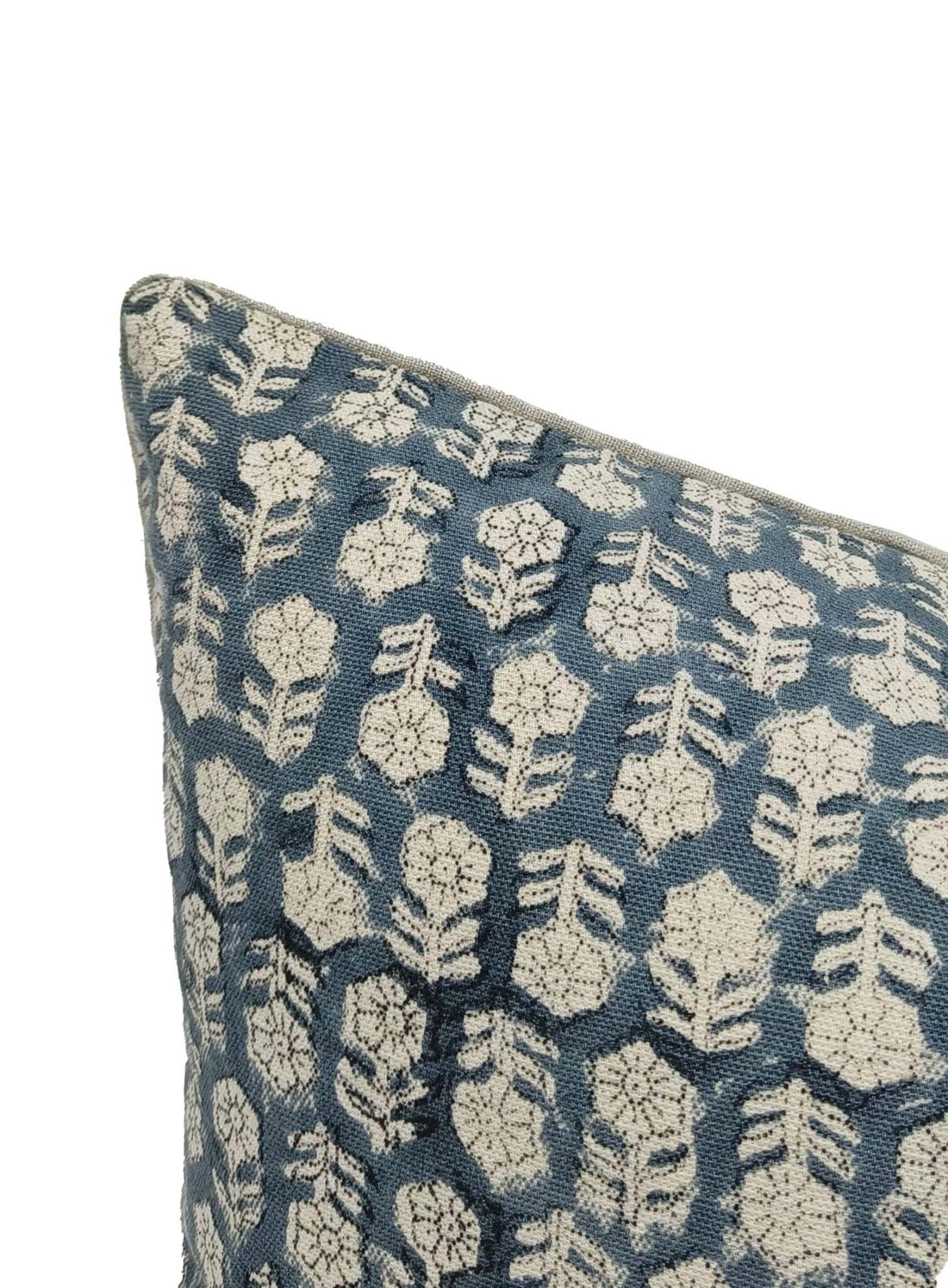 TULSI BUTI Block Print Cotton Throw Pillow Cover - Fabdivine