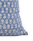 Hand Block Print Thick Cotton White Pillow Cover - TULSI BUTI - Fabdivine