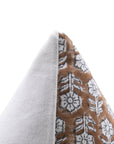 Thick Cotton White block print designer boho pillow/cushion cover- TULSI BUTI - Fabdivine