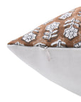 Thick Cotton White block print designer boho pillow/cushion cover- TULSI BUTI - Fabdivine