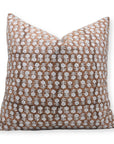 Thick Cotton White block print designer boho pillow/cushion cover- TULSI BUTI - Fabdivine