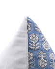 Hand Block Print Thick Cotton White Pillow Cover - TULSI BUTI - Fabdivine